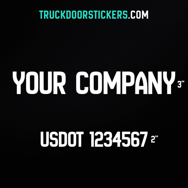 Company Name Two Line Decal (Set of 2)