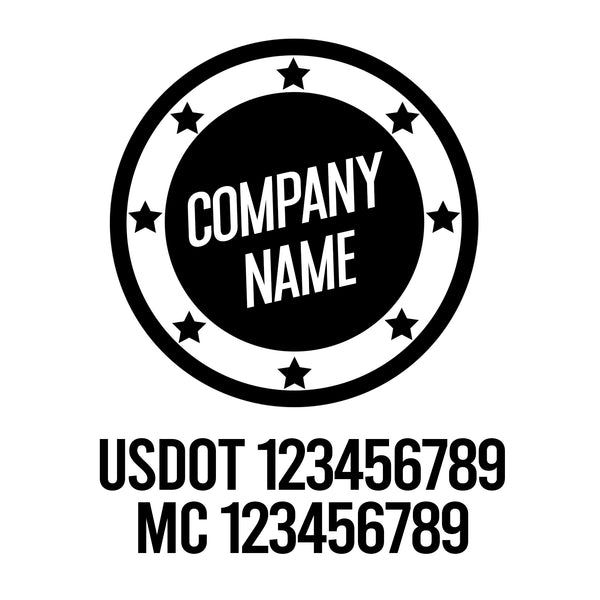 Company Name Truck Door USDOT/MC Patriotic Decal (Set of 2)