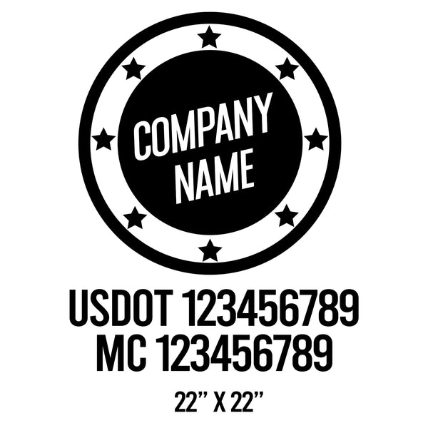 Company Name Truck Door USDOT/MC Patriotic Decal (Set of 2)