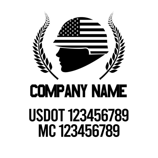 Company Name Truck Door USDOT/MC Patrotic Decal (Set of 2)