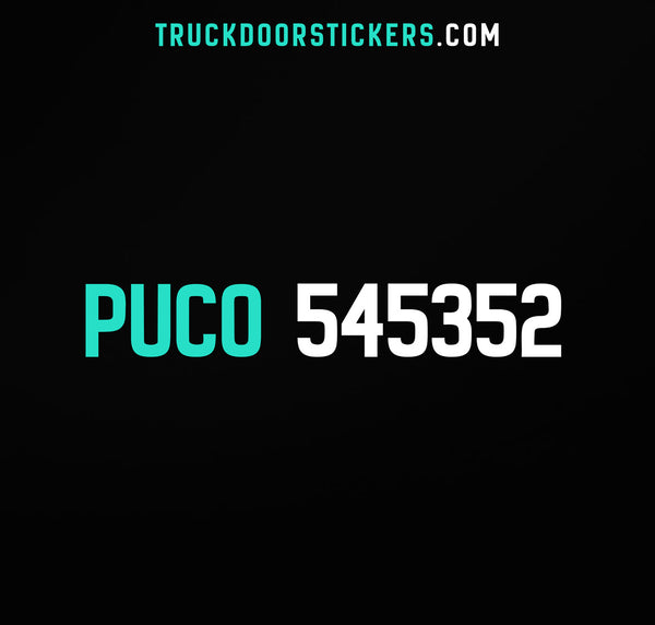 puco number sticker