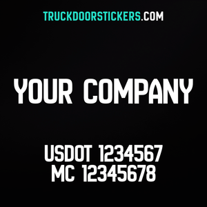 company name truck door decal usdot mc