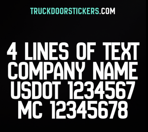 company name truck door decal usdot mc
