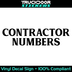 contractor regulation numbers