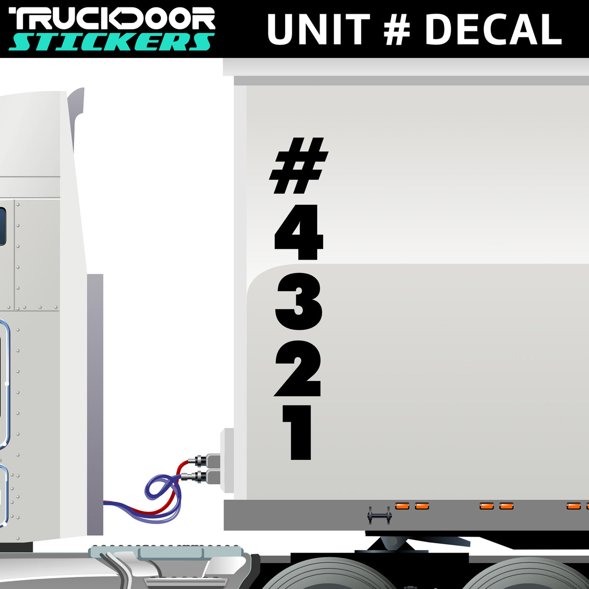 Sticker For Unit Number For Required Number Lettering Decals & Stickers for Power Units & Trailers ...