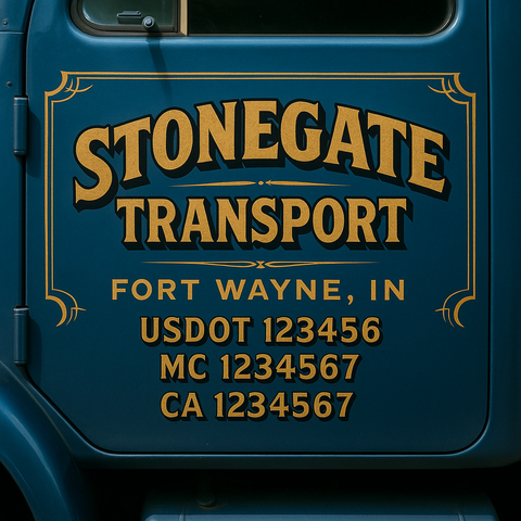 Truck Door Decal Lettering Sticker Signs | Add Your Info - Create Your Own Semi-Truck Door Signs