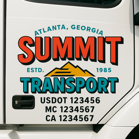Truck Door Decal Lettering Sticker Signs | Add Your Info - Create Your Own Semi-Truck Door Signs