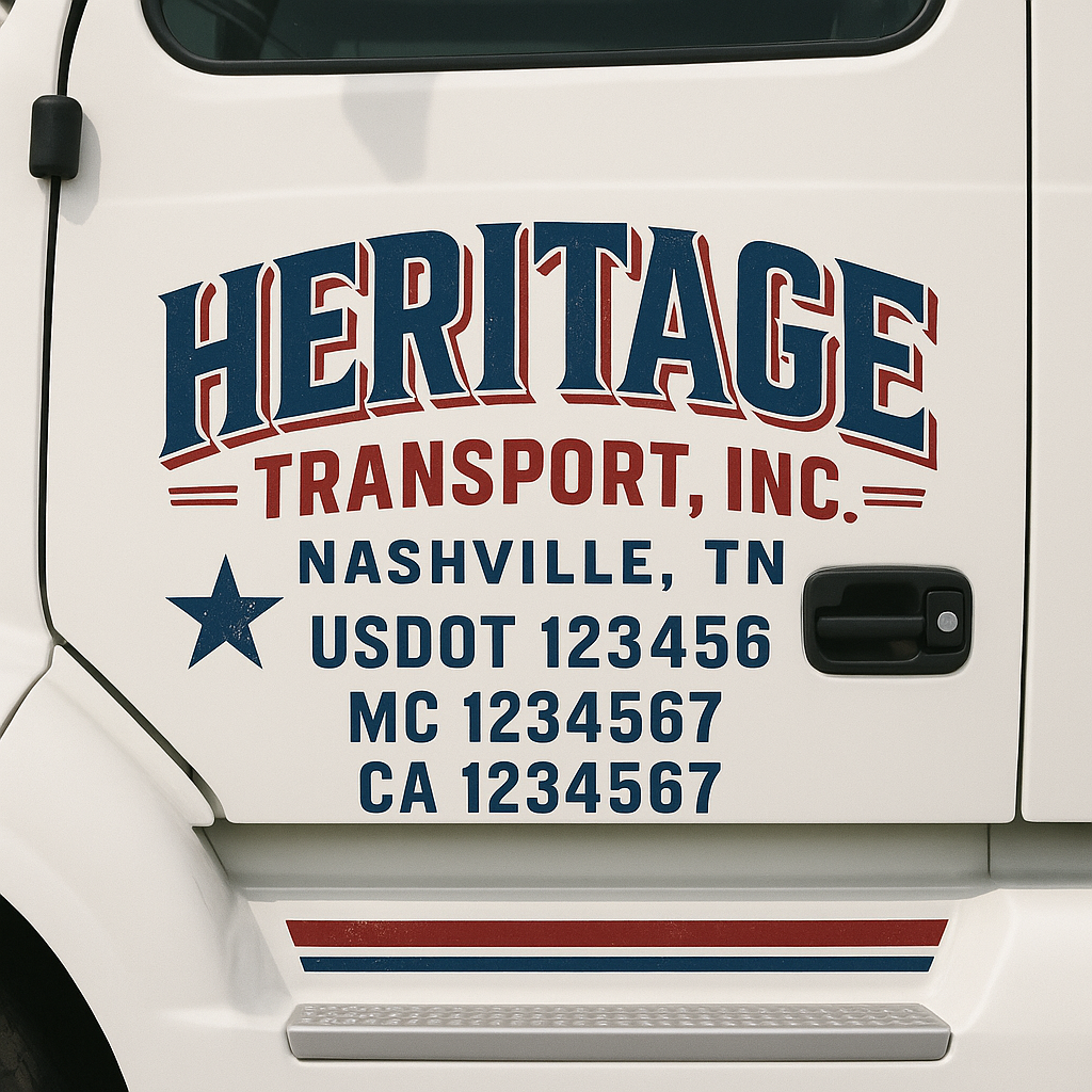 Truck Door Decal Lettering Sticker Signs | Add Your Info - Create Your Own Semi-Truck Door Signs