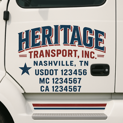 Truck Door Decal Lettering Sticker Signs | Add Your Info - Create Your Own Semi-Truck Door Signs
