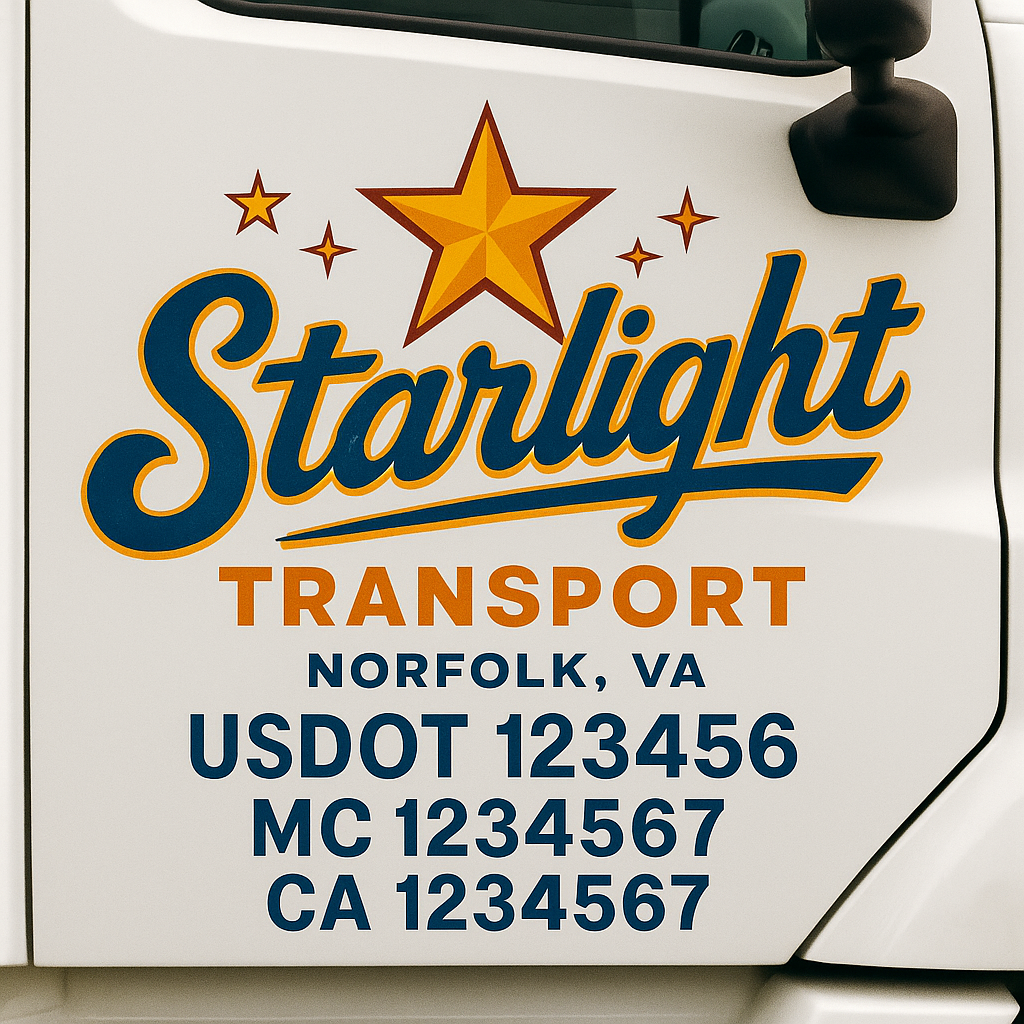 Truck Door Decal Lettering Sticker Signs | Add Your Info - Create Your Own Semi-Truck Door Signs