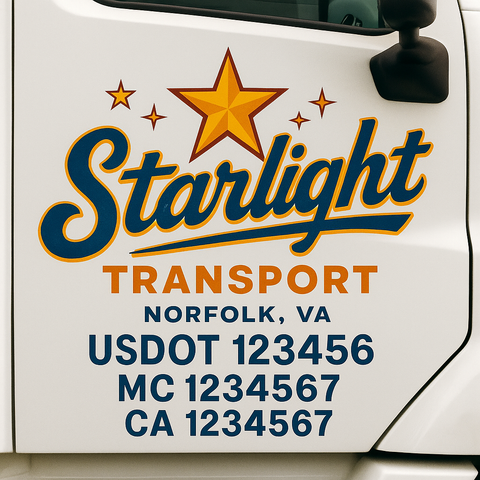Truck Door Decal Lettering Sticker Signs | Add Your Info - Create Your Own Semi-Truck Door Signs