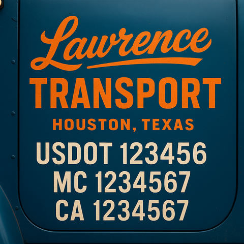 Truck Door Decal Lettering Sticker Signs | Add Your Info - Create Your Own Semi-Truck Door Signs