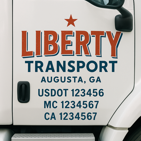 Truck Door Decal Lettering Sticker Signs | Add Your Info - Create Your Own Semi-Truck Door Signs