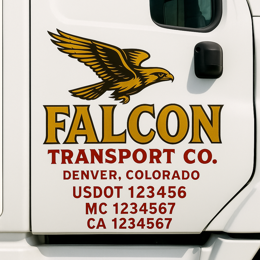 Truck Door Decal Lettering Sticker Signs | Add Your Info - Create Your Own Semi-Truck Door Signs