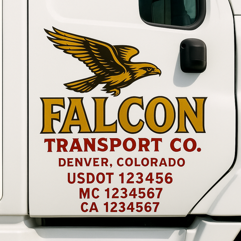 Truck Door Decal Lettering Sticker Signs | Add Your Info - Create Your Own Semi-Truck Door Signs