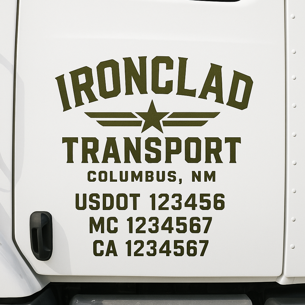 Truck Door Decal Lettering Sticker Signs | Add Your Info - Create Your Own Semi-Truck Door Signs