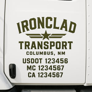 Truck Door Decal Lettering Sticker Signs | Add Your Info - Create Your Own Semi-Truck Door Signs