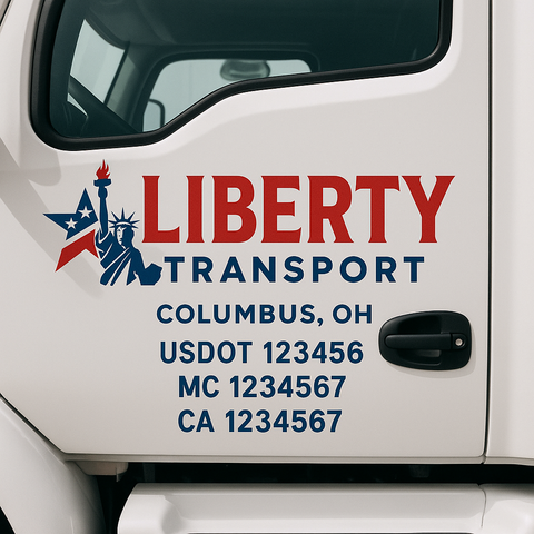 Truck Door Decal Lettering Sticker Signs | Add Your Info - Create Your Own Semi-Truck Door Signs
