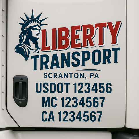 Truck Door Decal Lettering Sticker Signs | Add Your Info - Create Your Own Semi-Truck Door Signs