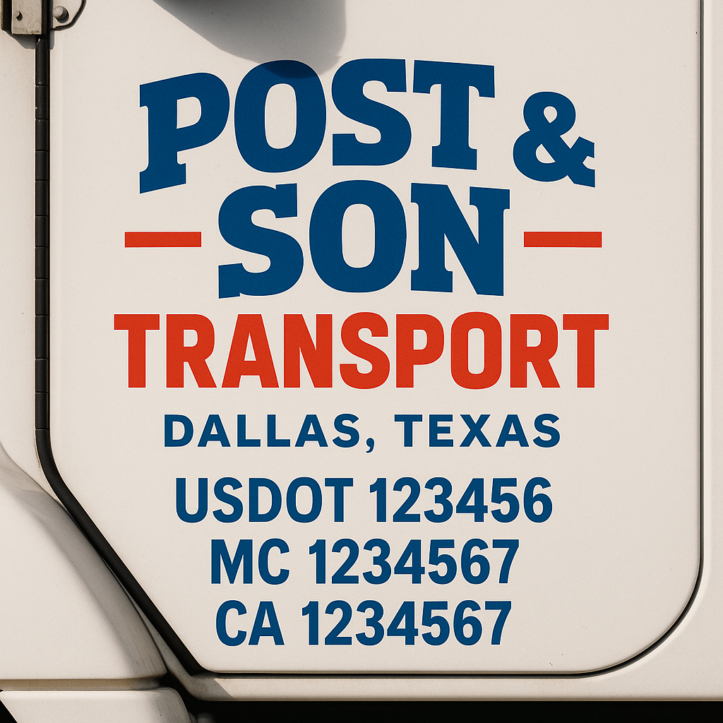 Truck Door Decal Lettering Sticker Signs | Add Your Info - Create Your Own Semi-Truck Door Signs