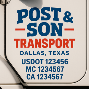 Truck Door Decal Lettering Sticker Signs | Add Your Info - Create Your Own Semi-Truck Door Signs