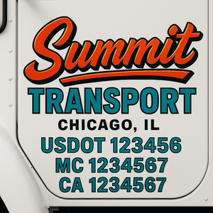 Truck Door Decal Lettering Sticker Signs | Add Your Info - Create Your Own Semi-Truck Door Signs