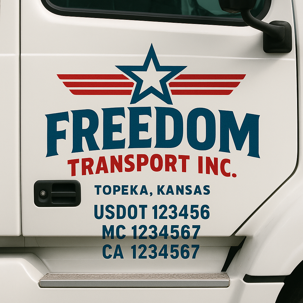 Truck Door Decal Lettering Sticker Signs | Add Your Info - Create Your Own Semi-Truck Door Signs
