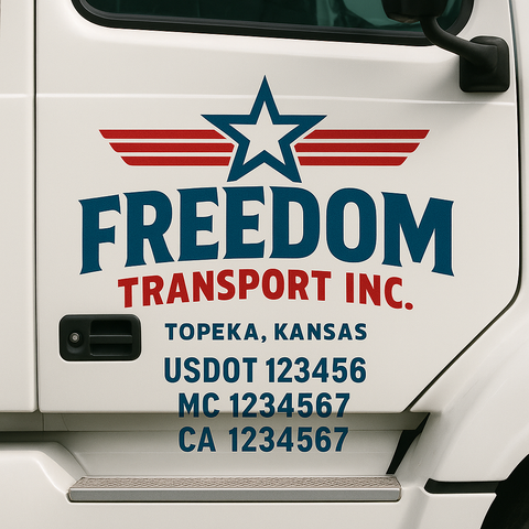 Truck Door Decal Lettering Sticker Signs | Add Your Info - Create Your Own Semi-Truck Door Signs
