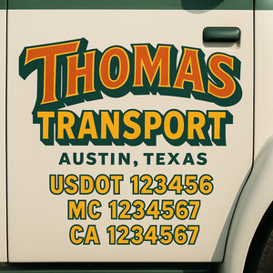 Truck Door Decal Lettering Sticker Signs | Add Your Info - Create Your Own Semi-Truck Door Signs
