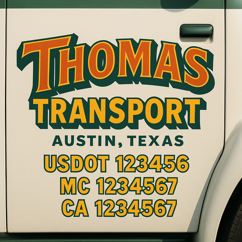 Truck Door Decal Lettering Sticker Signs | Add Your Info - Create Your Own Semi-Truck Door Signs