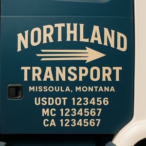 Truck Door Decal Lettering Sticker Signs | Add Your Info - Create Your Own Semi-Truck Door Signs