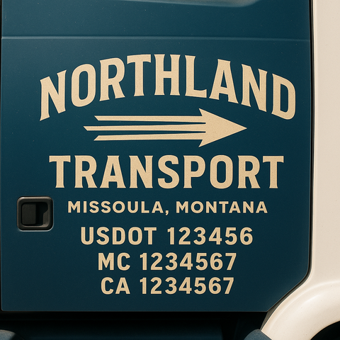 Truck Door Decal Lettering Sticker Signs | Add Your Info - Create Your Own Semi-Truck Door Signs