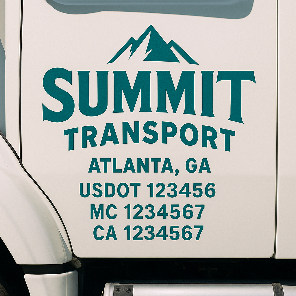 Truck Door Decal Lettering Sticker Signs | Add Your Info - Create Your Own Semi-Truck Door Signs