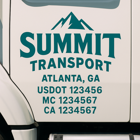 Truck Door Decal Lettering Sticker Signs | Add Your Info - Create Your Own Semi-Truck Door Signs