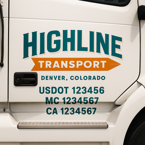 Truck Door Decal Lettering Sticker Signs | Add Your Info - Create Your Own Semi-Truck Door Signs