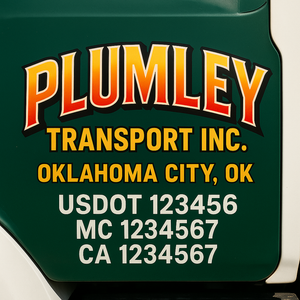Truck Door Decal Lettering Sticker Signs | Add Your Info - Create Your Own Semi-Truck Door Signs