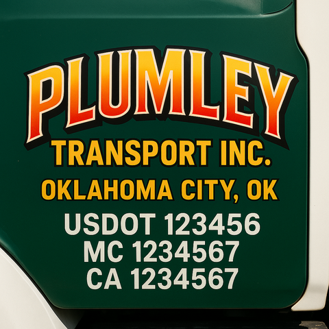 Truck Door Decal Lettering Sticker Signs | Add Your Info - Create Your Own Semi-Truck Door Signs