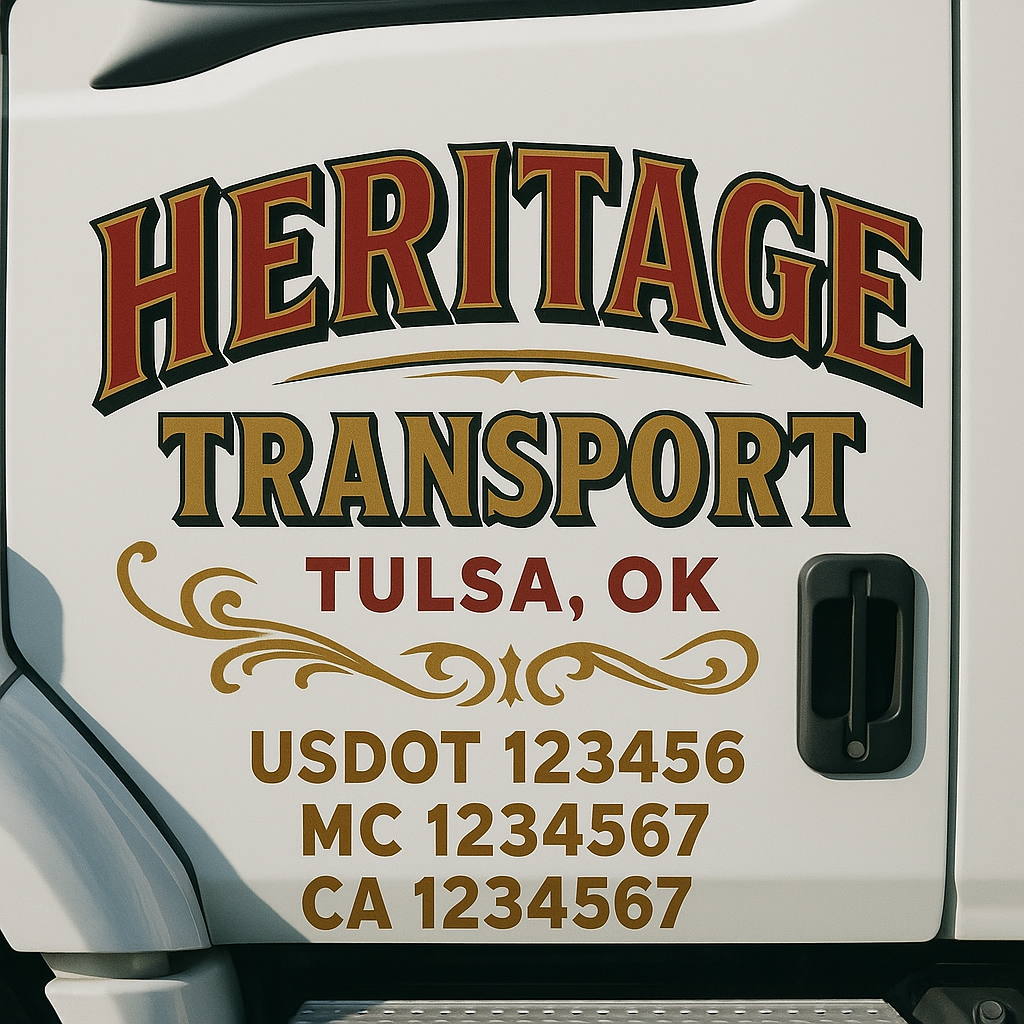 Truck Door Decal Lettering Sticker Signs | Add Your Info - Create Your Own Semi-Truck Door Signs