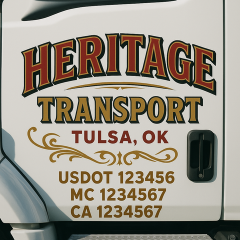 Truck Door Decal Lettering Sticker Signs | Add Your Info - Create Your Own Semi-Truck Door Signs
