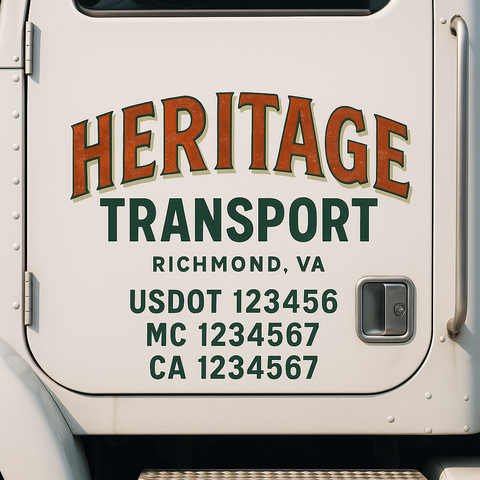 Truck Door Decal Lettering Sticker Signs | Add Your Info - Create Your Own Semi-Truck Door Signs