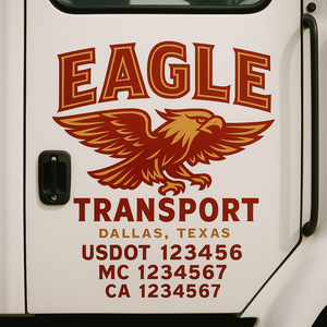 Truck Door Decal Lettering Sticker Signs | Add Your Info - Create Your Own Semi-Truck Door Signs