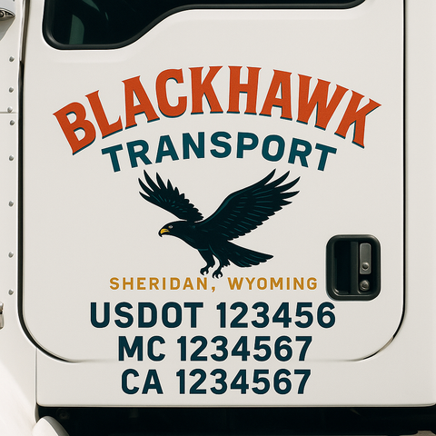 Truck Door Decal Lettering Sticker Signs | Add Your Info - Create Your Own Semi-Truck Door Signs