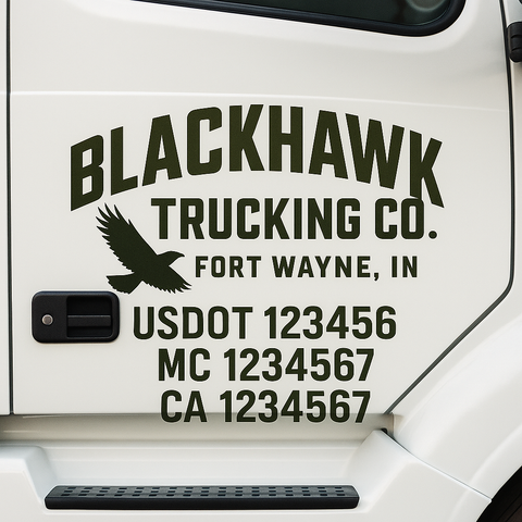 Truck Door Decal Lettering Sticker Signs | Add Your Info - Create Your Own Semi-Truck Door Signs