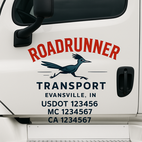 Truck Door Decal Lettering Sticker Signs | Add Your Info - Create Your Own Semi-Truck Door Signs