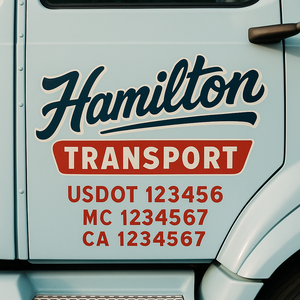 Truck Door Decal Lettering Sticker Signs | Add Your Info - Create Your Own Semi-Truck Door Signs