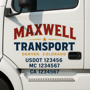 Truck Door Decal Lettering Sticker Signs | Add Your Info - Create Your Own Semi-Truck Door Signs
