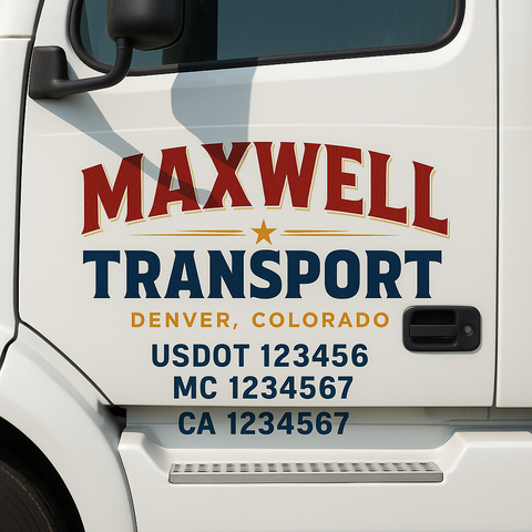 Truck Door Decal Lettering Sticker Signs | Add Your Info - Create Your Own Semi-Truck Door Signs