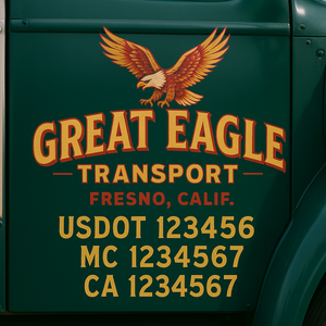 Truck Door Decal Lettering Sticker Signs | Add Your Info - Create Your Own Semi-Truck Door Signs