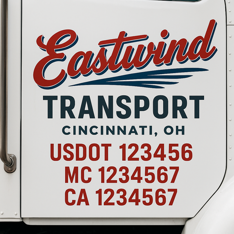 Truck Door Decal Lettering Sticker Signs | Add Your Info - Create Your Own Semi-Truck Door Signs