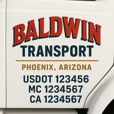 Truck Door Decal Lettering Sticker Signs | Add Your Info - Create Your Own Semi-Truck Door Signs